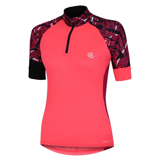 Women's Follow Through Cycling Jersey Pink Wave Print