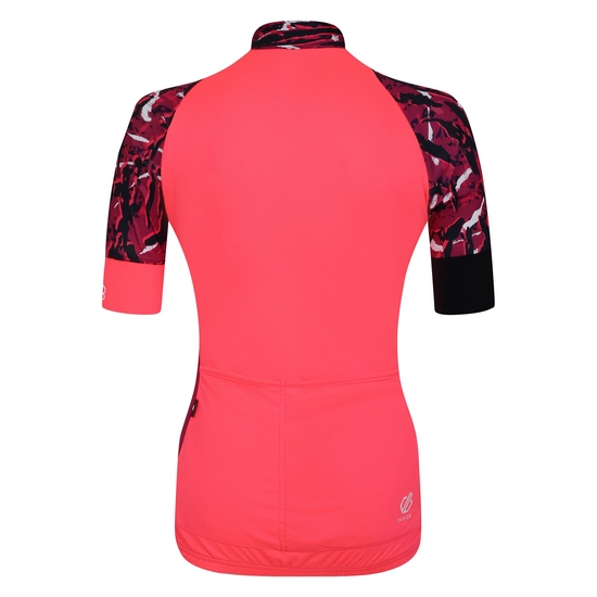 Women's Follow Through Cycling Jersey Pink Wave Print