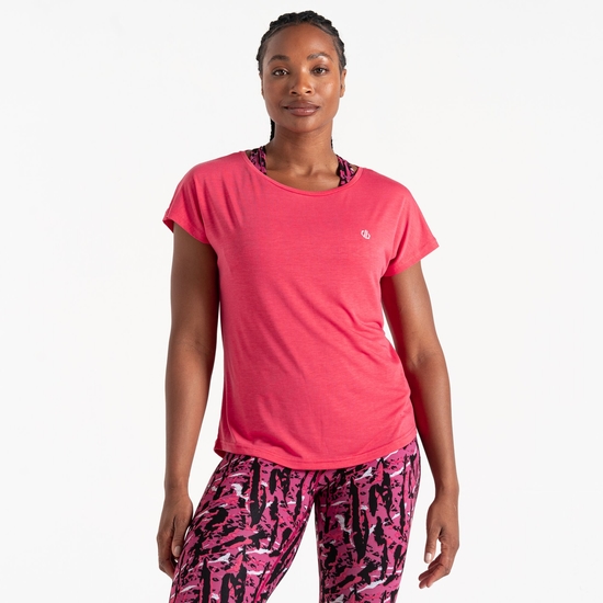 Women's Persisting Lightweight Gym T-Shirt Sorbet Pink Marl