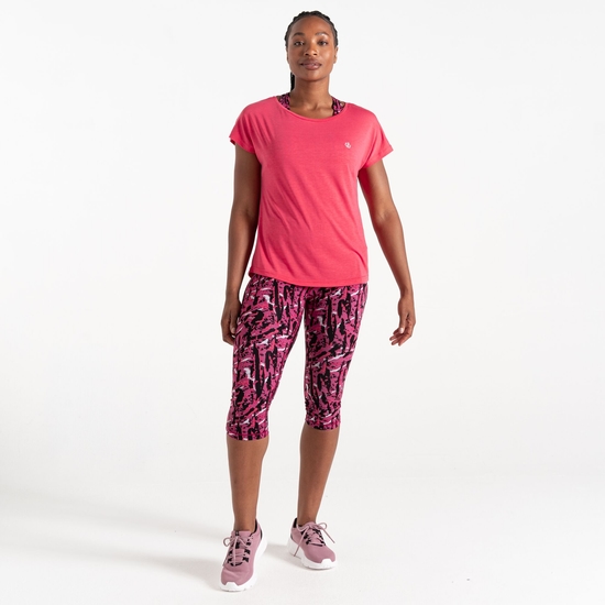 Women's Persisting Lightweight Gym T-Shirt Sorbet Pink Marl