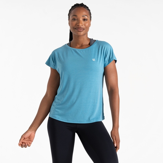 Women's Persisting Lightweight Gym T-Shirt Niagara Blue Marl