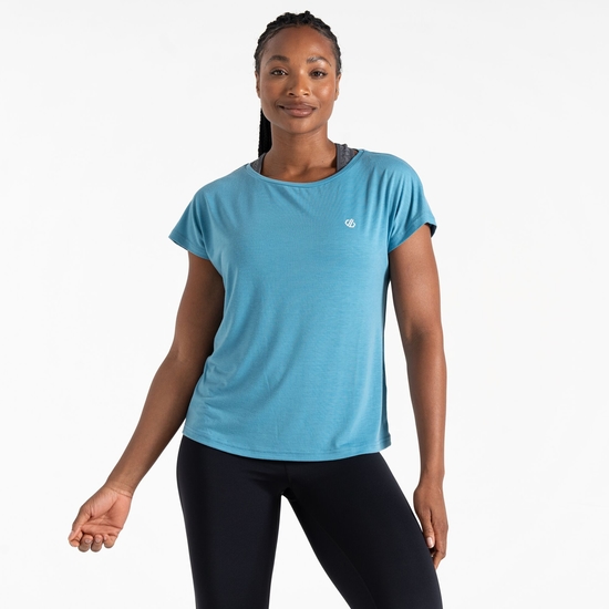 Damen Persisting leichtes Fitness-T-Shirt Blau