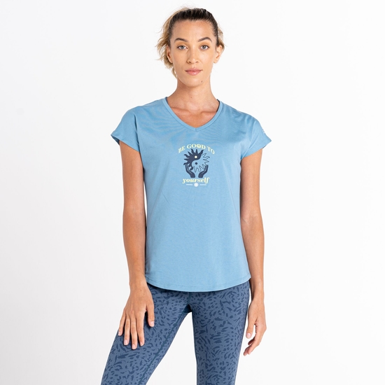 T-shirt graphique Femme FINITE Bleu