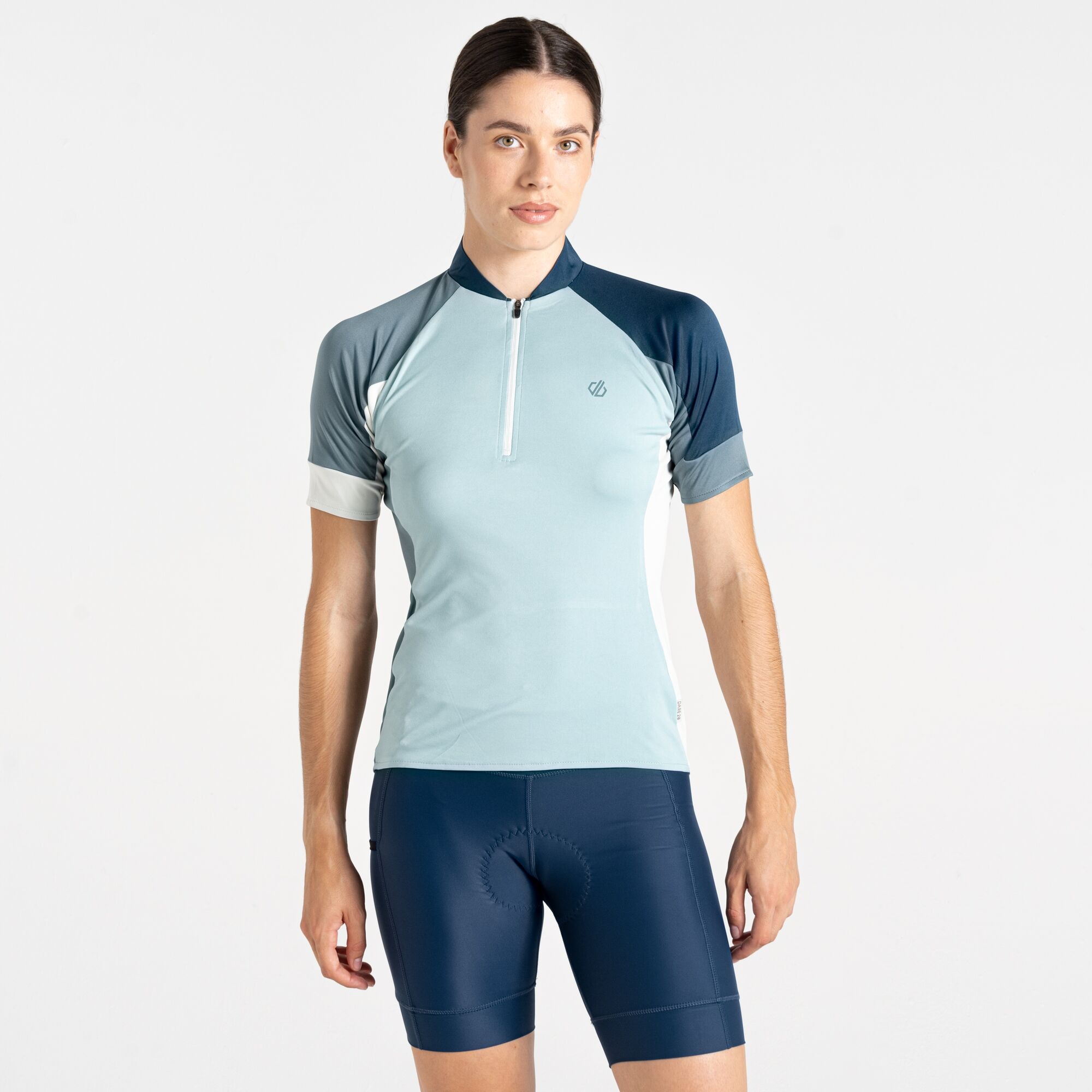 Dare 2b Women's Lightweight Flutter Jersey Element Grey & Aquifer, Size: 18