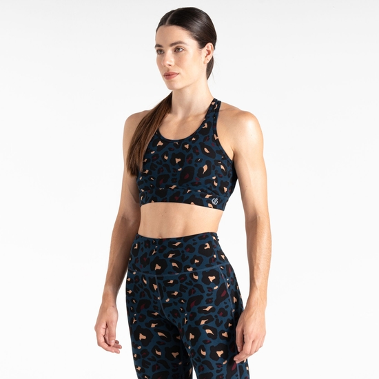 Damen Swift II Sport-BH Moonlight Denim Animal Print