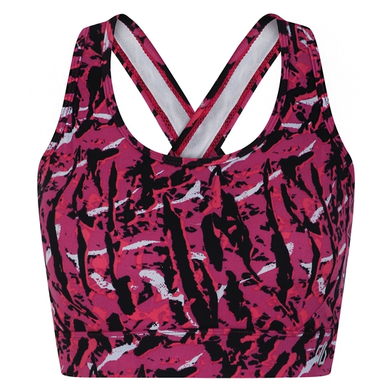 Women's Swift II Sports Bra Pink Wave Zebra Print