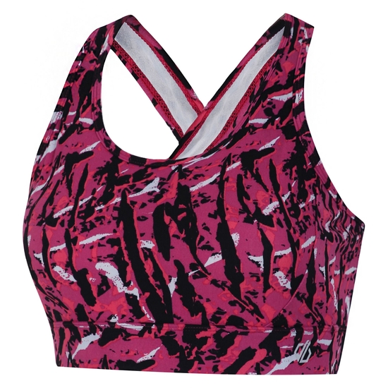 Women's Swift II Sports Bra Pink Wave Zebra Print