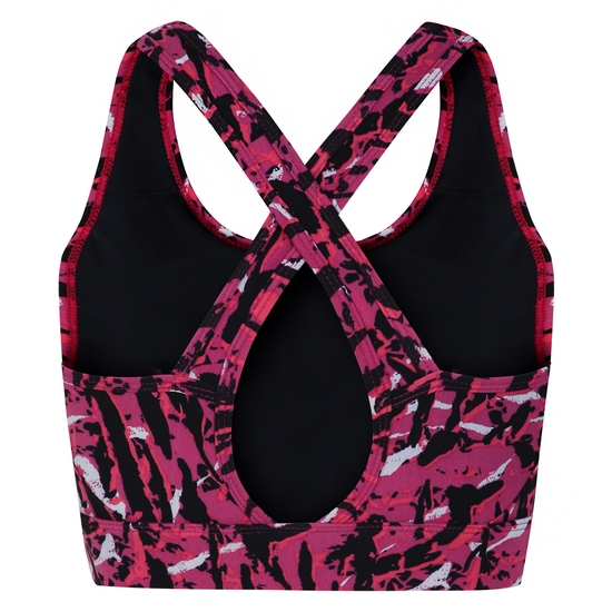 Women's Swift II Sports Bra Pink Wave Zebra Print