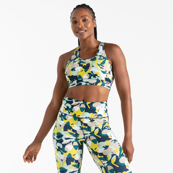 Women's Swift II Sports Bra Moonlight Denim Petal Print