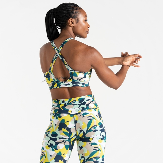 Women's Swift II Sports Bra Moonlight Denim Petal Print