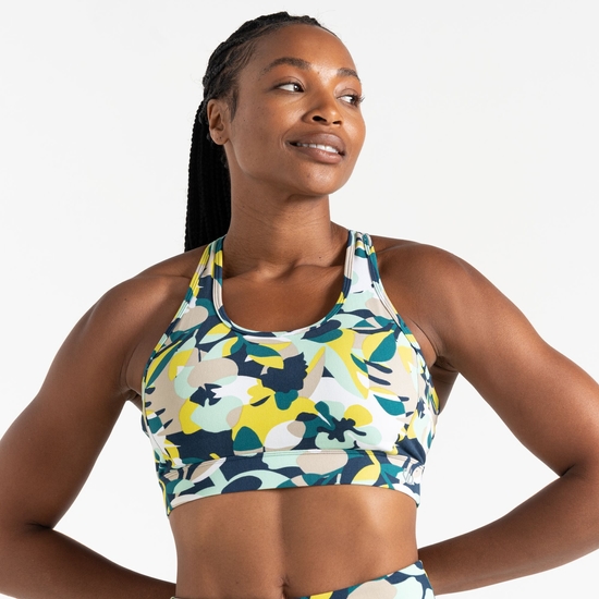 Women's Swift II Sports Bra Moonlight Denim Petal Print