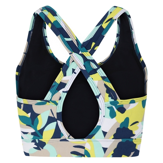 Women's Swift II Sports Bra Moonlight Denim Petal Print