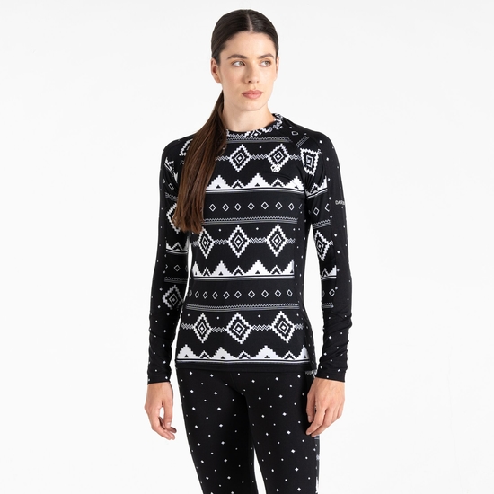 Women's Exchange III Base Layer Set Black Fair Isle