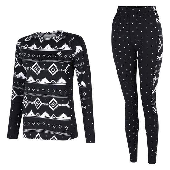 Women's Exchange III Base Layer Set Black Fair Isle