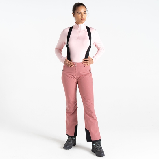Pantalon de ski imperméable isolé Femme DIMINISH Rose Poussiéreux
