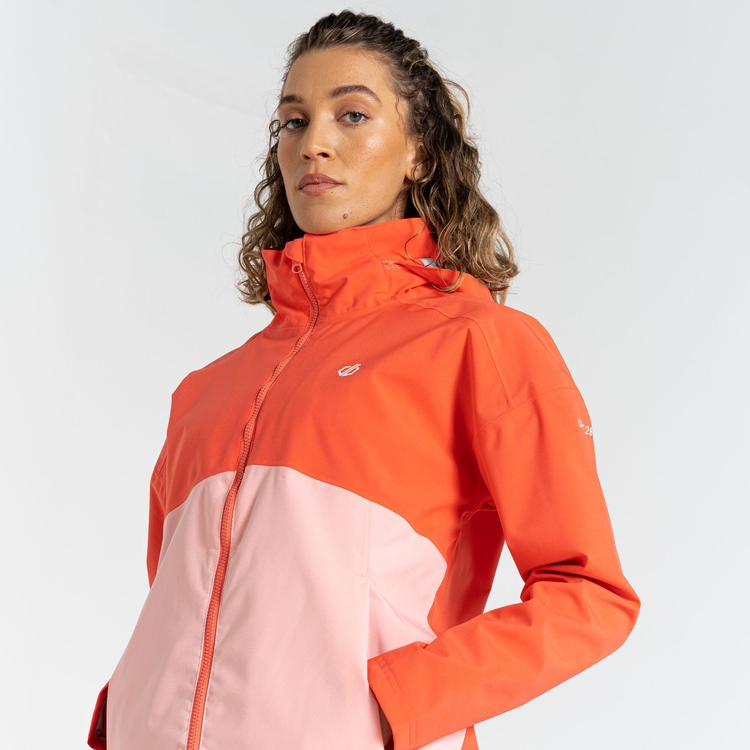 Women s Trail Waterproof Jacket Neon Peach