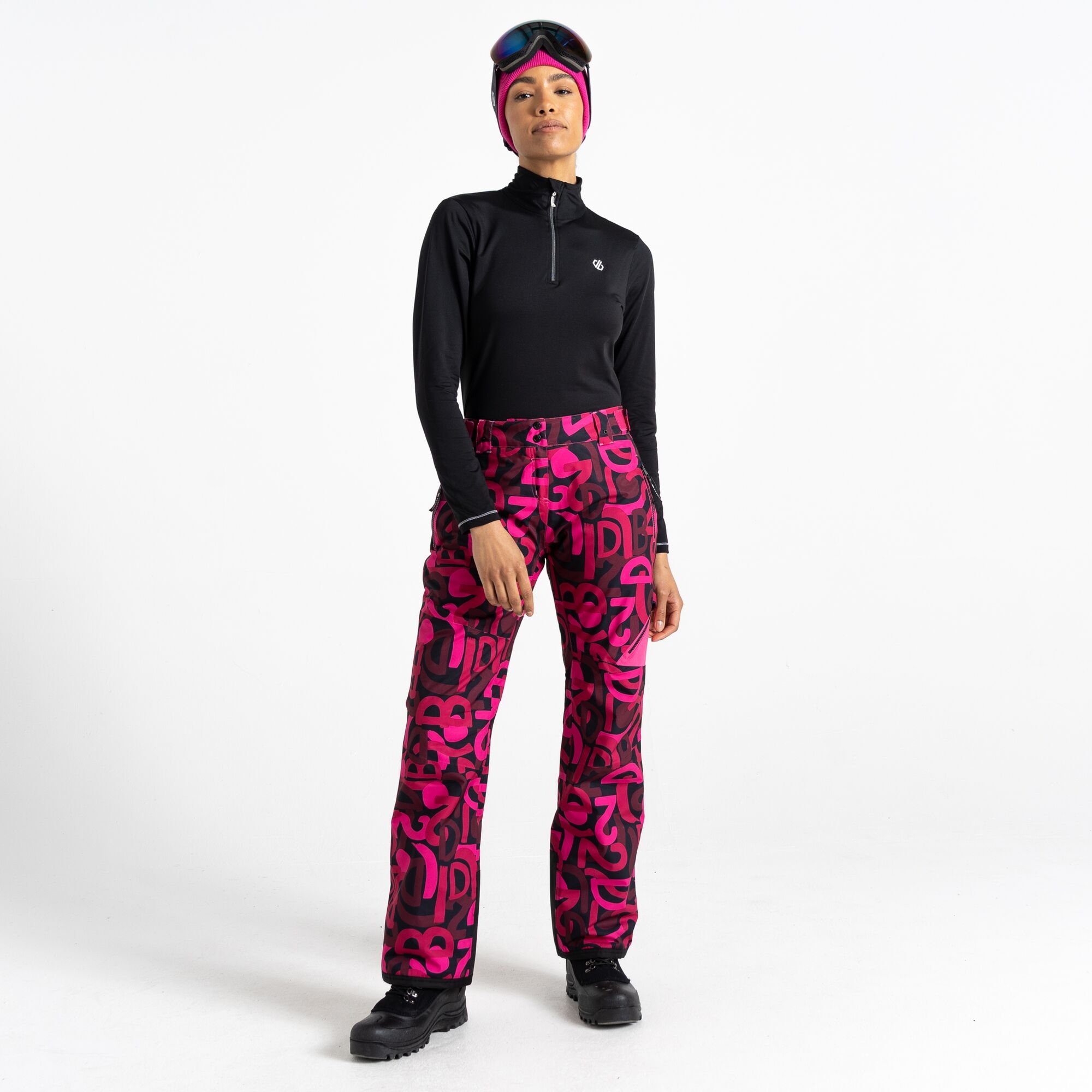 Photos - Ski Wear DARE 2B Women's Breathable Ice Ski Pant Pink Graffiti Print, Size: 8 DWW55 