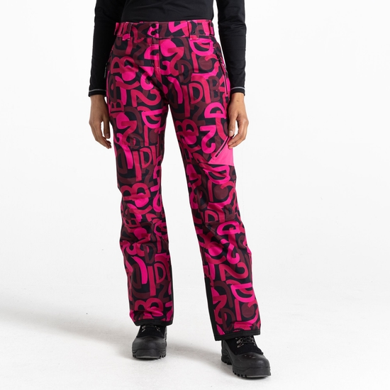 Women's Ice Ski Pant  Pink Graffiti Print 