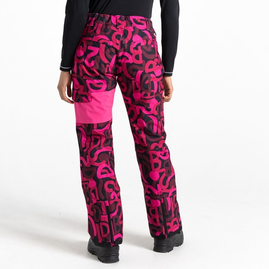 Women's Ice Ski Pant  Pink Graffiti Print 