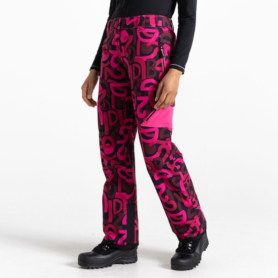 Women's Ice Ski Pant  Pink Graffiti Print 