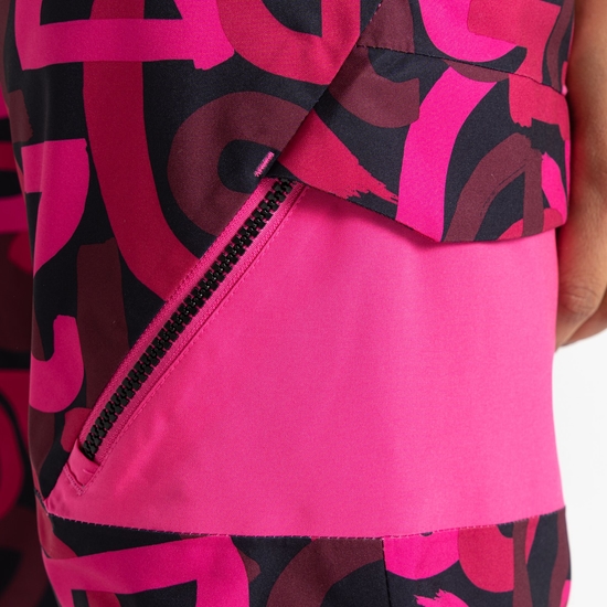 Women's Ice Ski Pant  Pink Graffiti Print 