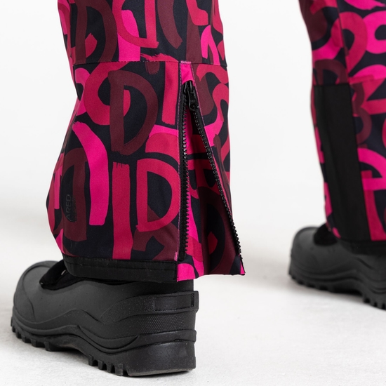 Women's Ice Ski Pant  Pink Graffiti Print 