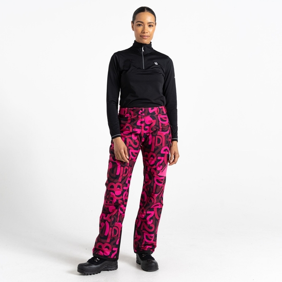Women's Ice Ski Pant  Pink Graffiti Print 