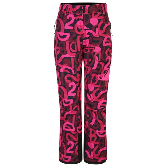 Women's Ice Ski Pant  Pink Graffiti Print 