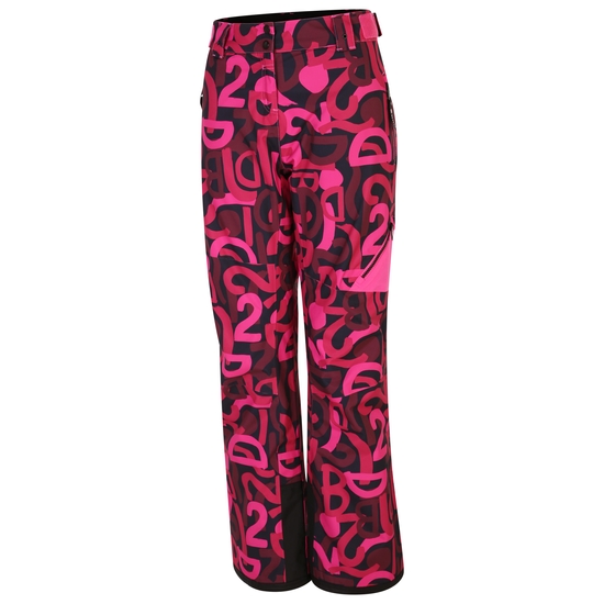 Women's Ice Ski Pant  Pink Graffiti Print 