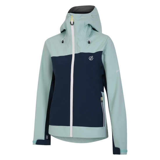 Women's Traversing II Waterproof Jacket Moonlight Denim Mint Green
