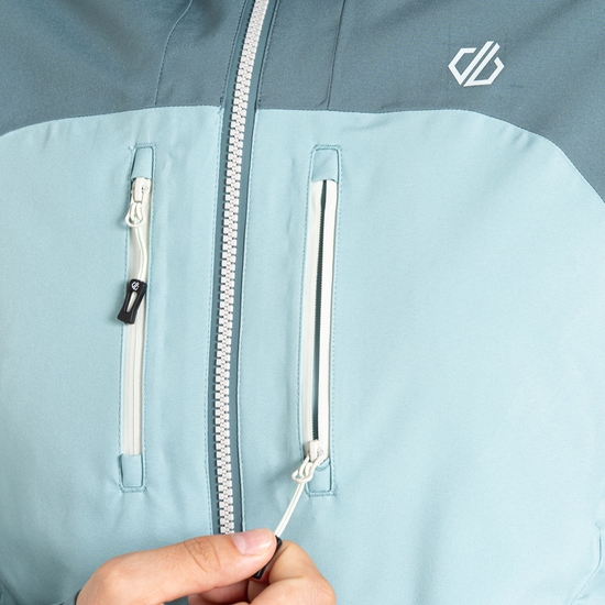 Women's Diverging Waterproof Jacket Element Grey & Aquifer 