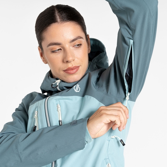 Women's Diverging Waterproof Jacket Element Grey & Aquifer 