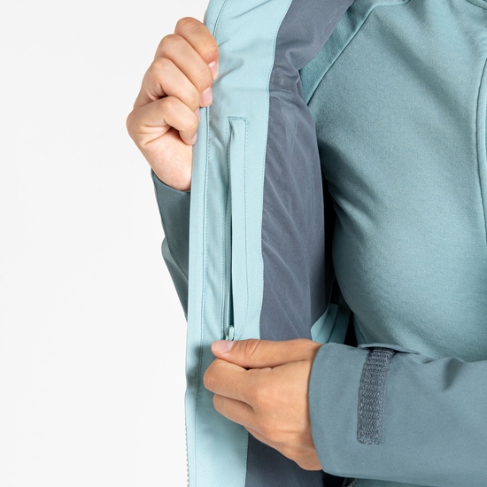 Women's Diverging Waterproof Jacket Element Grey & Aquifer 