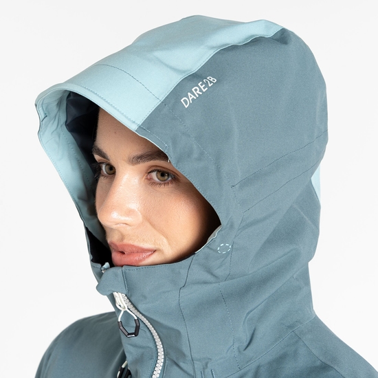 Women's Diverging Waterproof Jacket Element Grey & Aquifer 