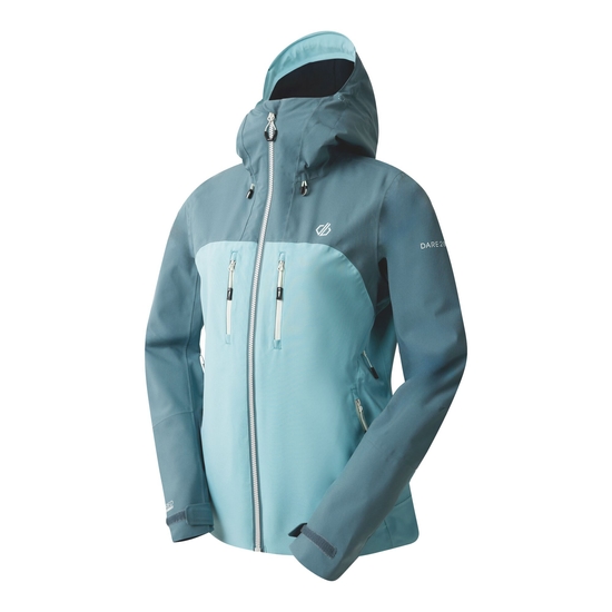 Women's Diverging Waterproof Jacket Element Grey & Aquifer 
