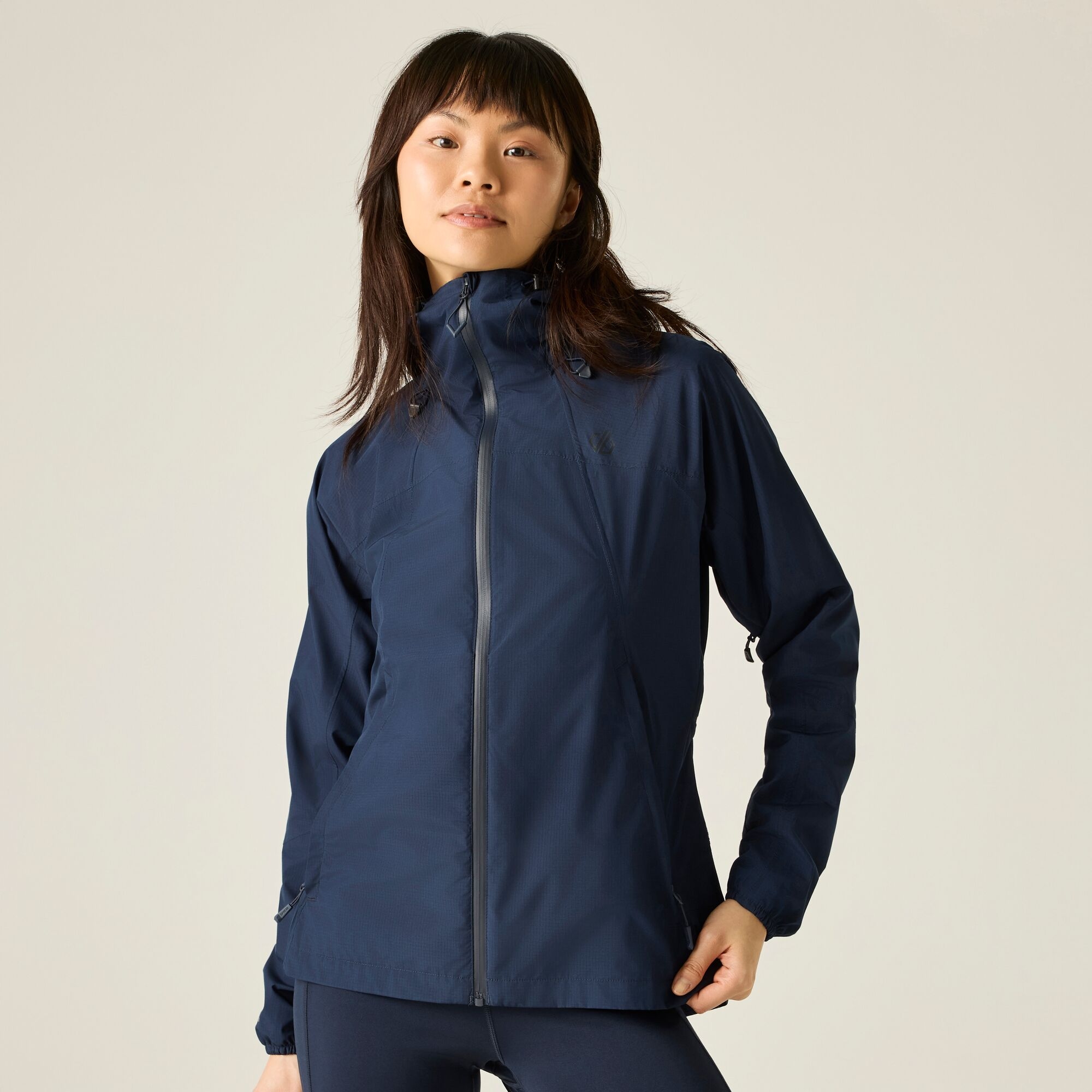 Dare 2B Women's Mid Navy Torrek Breathe Easy Hooded Waterproof Jacket In | Size: 14 - Image 3