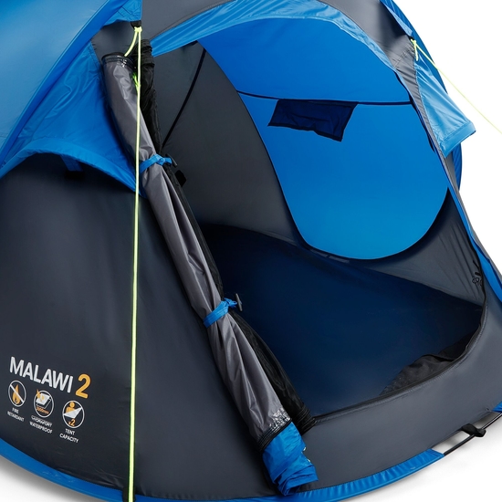Malawi 2 Man Pop Up Festival Tent Oxford Blue Seal grey