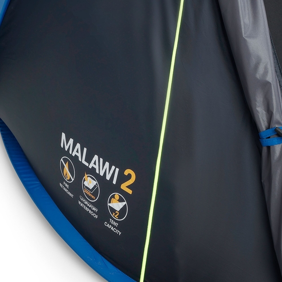 Malawi 2 Man Pop Up Festival Tent Oxford Blue Seal grey
