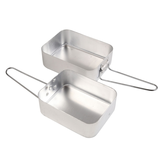 Leichtes Mahlzeiten-Behälter-Set aus Aluminium - Silber