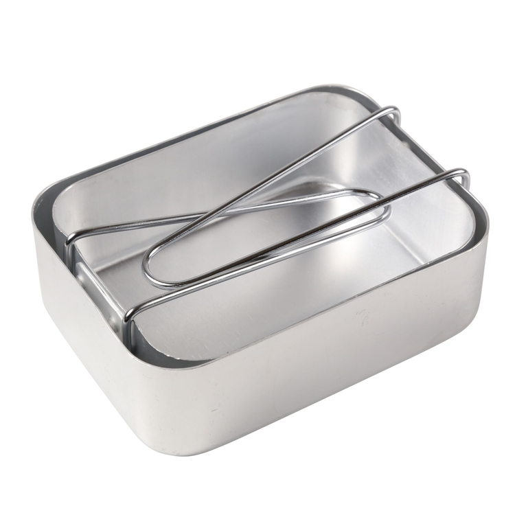 Leichtes Mahlzeiten-Behälter-Set aus Aluminium - Silber