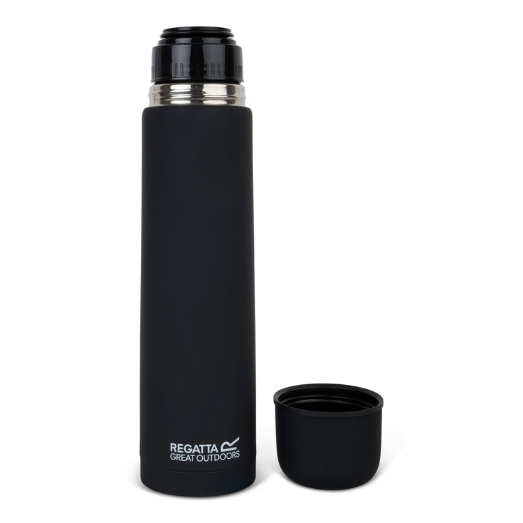 Isolierte Thermosflasche 1 l - Schwarz