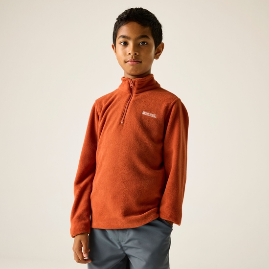 Kids' Hot Shot II Half Zip Fleece - Brick Red | Regatta