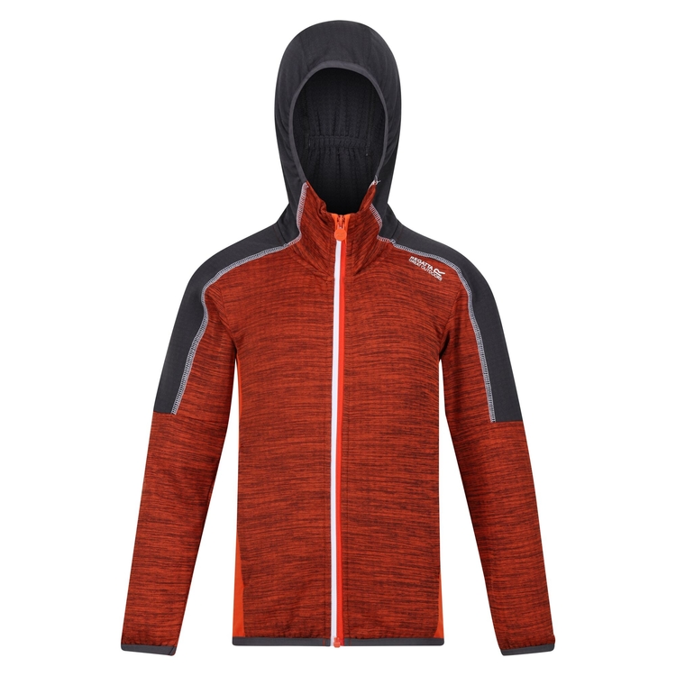 Kids Burnton Full Zip Fleece Blaze Orange Rusty Orange