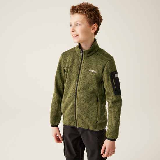 Kids' Newhill Full Zip Fleece Nephrite Green Black