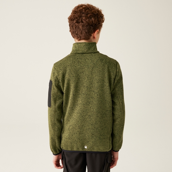 Kids' Newhill Full Zip Fleece Nephrite Green Black