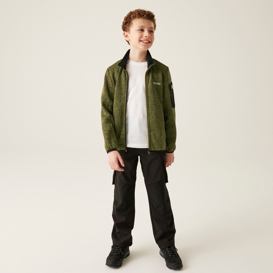 Kids' Newhill Full Zip Fleece Nephrite Green Black