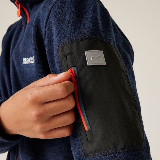 Kids' Newhill Full Zip Fleece Midnight Tangerine Tango