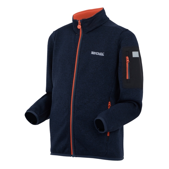 Kids' Newhill Full Zip Fleece Midnight Tangerine Tango