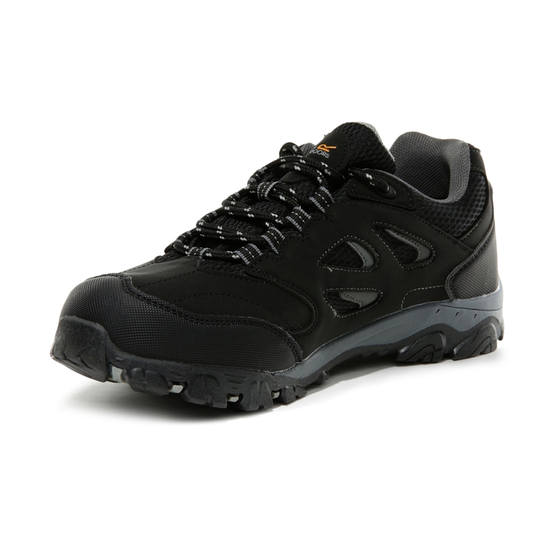 Kids Holcombe Waterproof Low Walking Shoes Black Granit Regatta ROW