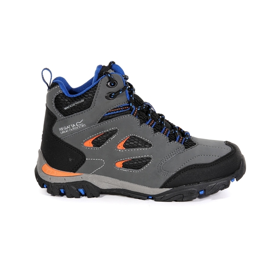 Kids Holcombe Waterproof Mid Walking Boots Briar Blaze Orange Regatta UK